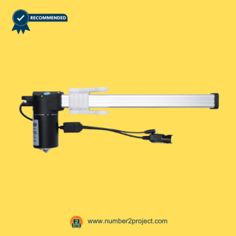 KAIDI KDPT007-75 linear actuator motor side view with extension tube mounting bracket and connector cables power recliner lift chair actuator replacement Number2project