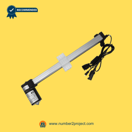 KAIDI KDPT007-98 linear actuator motor angled view with long extension tube mounting block and multiple connector cables power recliner lift chair actuator replacement Number2project