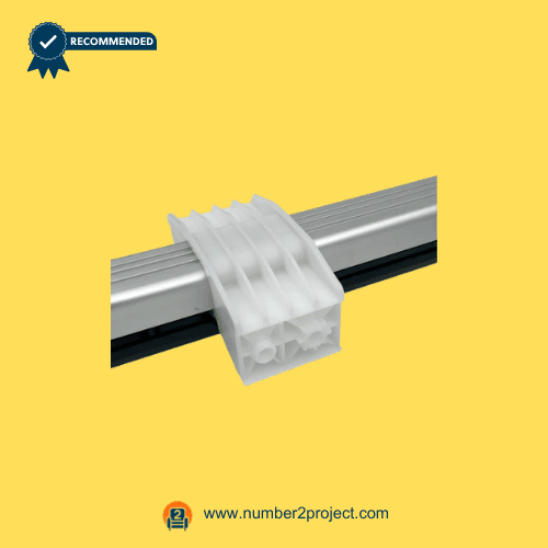 linear actuator mounting block bracket close up attached to recliner lift chair extension tube plastic guide support motion furniture replacement part Number2project