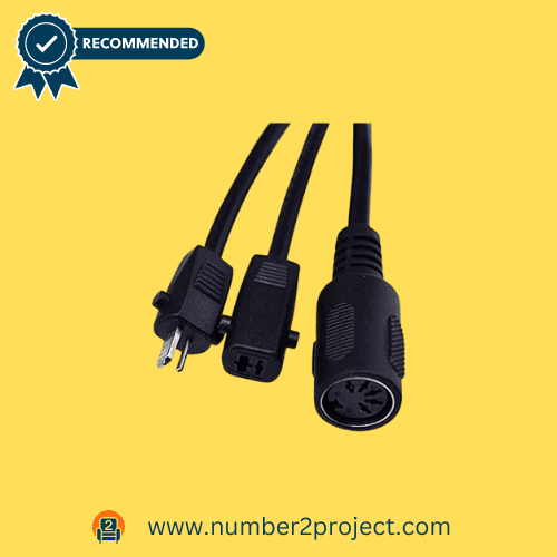 Okin Refined-R Model JLDQ-11 & JLDQ-1A recliner motor actuator power cables on a yellow background, recommended by Number2project.