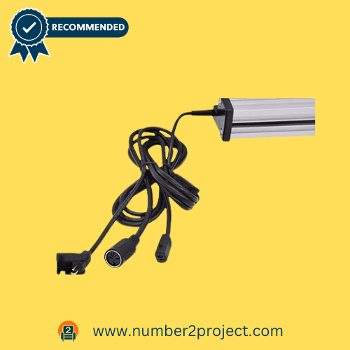 A detailed image of the Okin recliner motor controller model JLDP-11 with specification label, highlighted by a recommended badge and indicated by a red arrow.