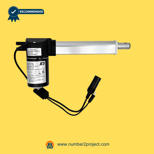 KAIDI KDYJT006-64 linear actuator motor side view with extension tube and power connector cable power recliner lift chair actuator replacement Number2project